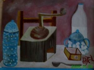 Peinture de philippart  : moulin a café