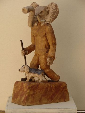 Le berger et son chien - Sculpture - Guillaume Chaye