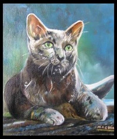 portrait d'un chat - Peinture - marc machin