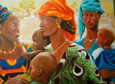 Les Nigeriennes - Peinture - Claude Forthomme