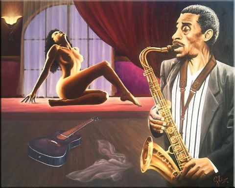 Jazz Man - Peinture - Ghislaine Vancaneghem
