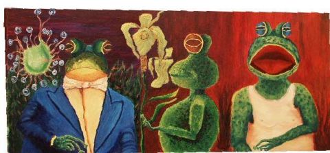 La societe des grenouilles - Peinture - Yfig