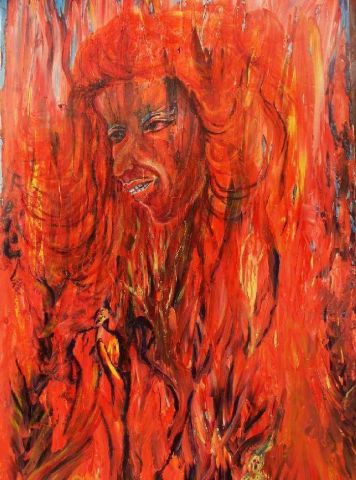 Thaios Deesse du feu et des enfers - Peinture - Yfig