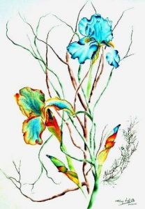 Peinture de Fanny LAFFITTE: Iris flamboyants
