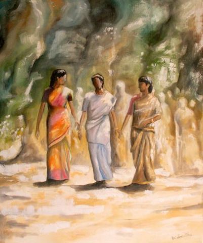 feminitee indienne - Peinture - HCC