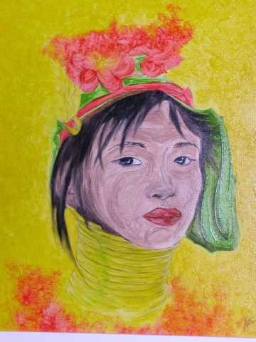 femme en jaune - Peinture - XOTA