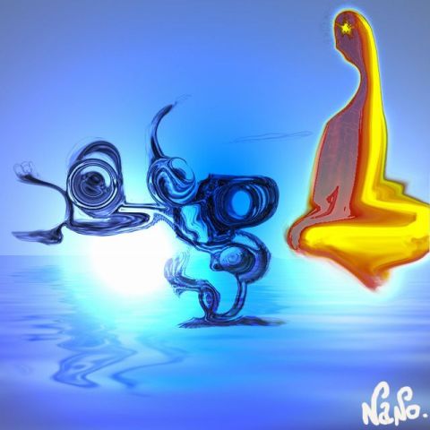 le guerrier bleu - Art numerique - nano