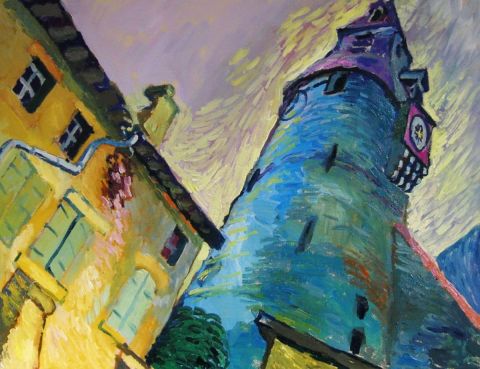 L'artiste PATRICK BASSET - La tour de l'horloge a Bar le Duc