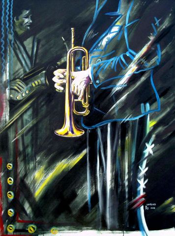 Yellow trompette - Peinture - bruno chevalier-costard