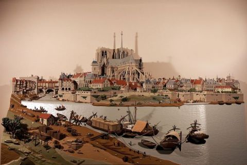 Notre Dame de Paris vers 1595 - Peinture - MADRAZ