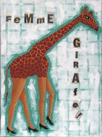 Femme Girafe - Peinture - Celine LEGENTIL