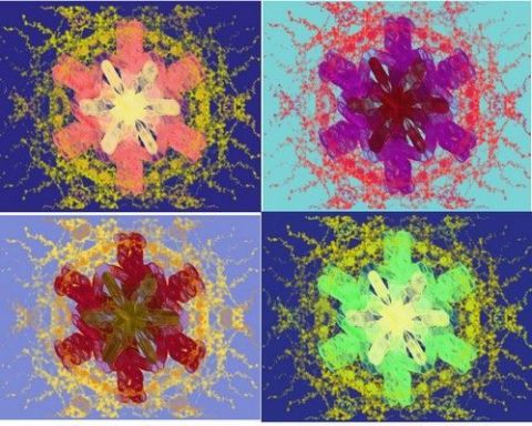 quadriptique orchidees - Art numerique - Princesse d'Isangel