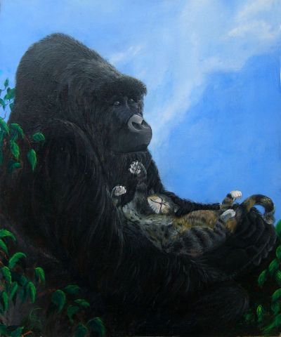 L'artiste Bruno FEITUSSI - le gorille et le chat