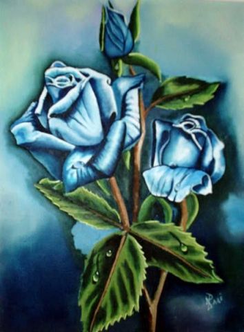 L'artiste jacques pare - roses bleu