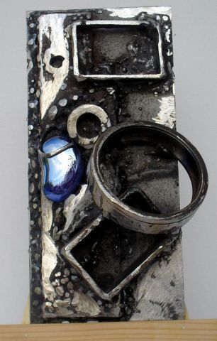 Duo en bleu irise - Sculpture - anny aguiar
