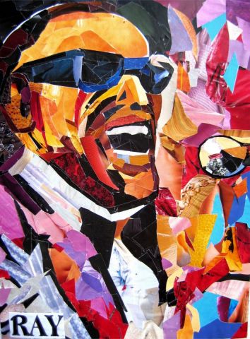 ray charles - Collage - alain caffot