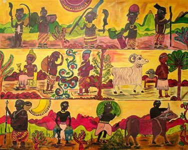 Tranche de vie sumerienne - Peinture - tumpa