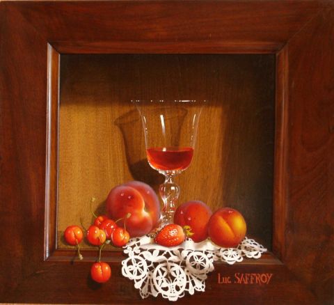 fruits rouges au vin  - Peinture - Luc Saffroy
