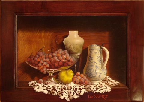 L'artiste Luc Saffroy - coupe de raisins