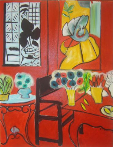 Mon Interieur Rouge - Peinture - Manelle