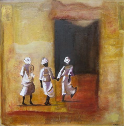 Les touaregs - Peinture - ASTRID ANIDJAR