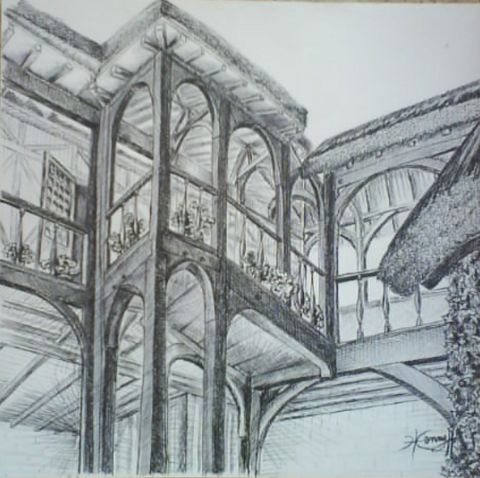 L'artiste Ln henry - balcon de la ferme style Normand versailles 