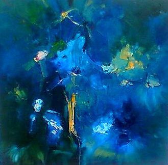 les iris bleus - Peinture - Maro