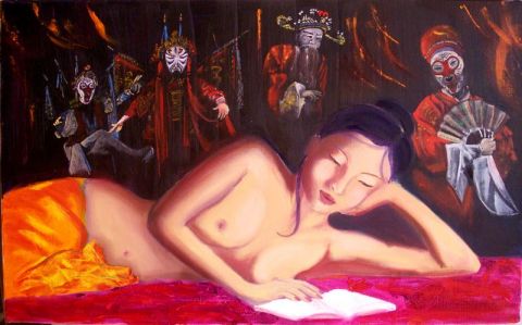 la lecture - Peinture - Kim Bokja