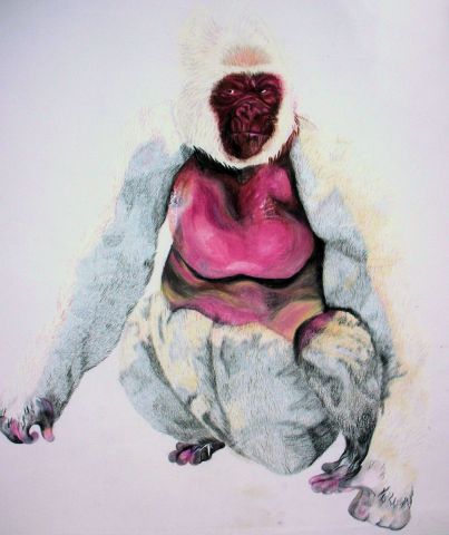 Flocon gorille albinos - Peinture - Claire PAQUIER