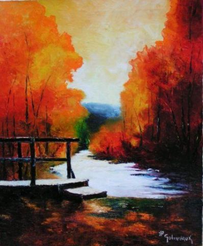 L'artiste jean-paul golinvaux - Le vieux pont de bois