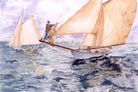voilier sur mer - Peinture - Agathe BONNET