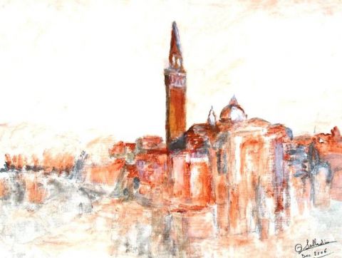le clocher de san giorgio maggiore - Peinture - maisonblanche