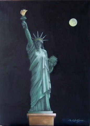 La statue de la liberte - Peinture - Martine Calvayrac