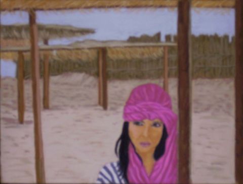 jeune fille en tunisie - Peinture - corlig