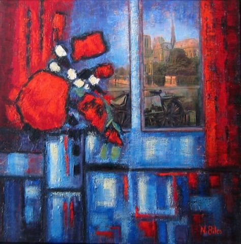 PARIS ET NOTRE-DAME - Peinture - NICOLE BILES