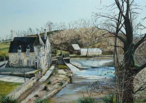 Peinture de Ghislaine Salda: Moulin de la Bloutiere