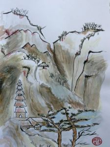 Peinture de Lyzy: Montagne japonaise