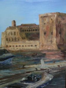 Voir cette oeuvre de Emilie VAN HERREWEGHE: Entree du vieux port de Marseille fort Saint Jean