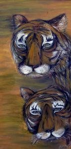 Peinture de JOSIANE GUASTEVI: les 2 tigres
