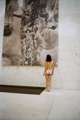 La galerie d'art gaston - nude visiting an exhibition