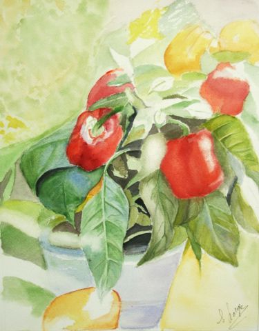 les poivrons - Peinture - mandelaire