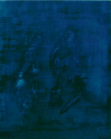 L'artiste Robert Soret - abstrait bleu