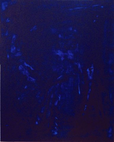L'artiste Robert Soret - mouvement abstrait bleu