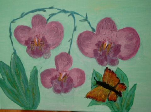 L'artiste florence - peintures d'orchidees en relief