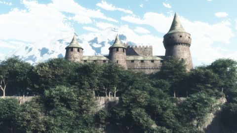 Chateau medieval - Art numerique - Cactus42