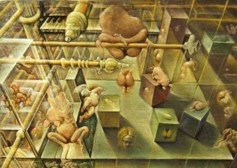 Perspective introspective avec apparition d'un ange - Peinture - Bruno Villette