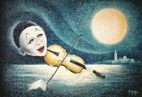 L'artiste Paul Hella - Pierrot de la lune