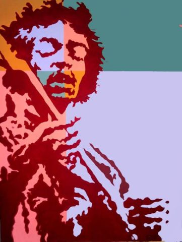 Hey Joe Jimi Hendrix - Peinture - PATRICK CHAILLIEY