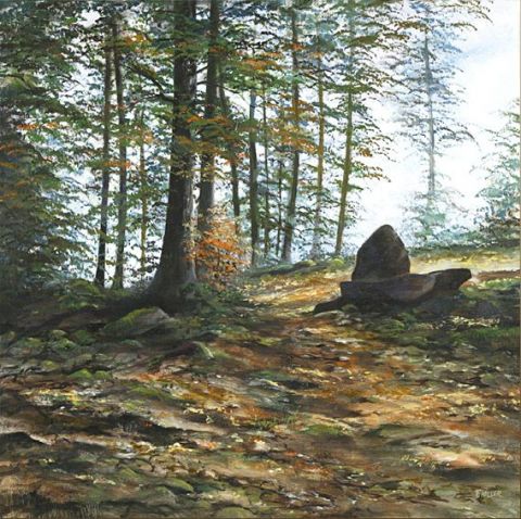 Foret et megalithes - Peinture - FRANCIS KELLER