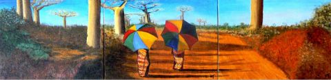 Paysage africain - Peinture - Lyzy